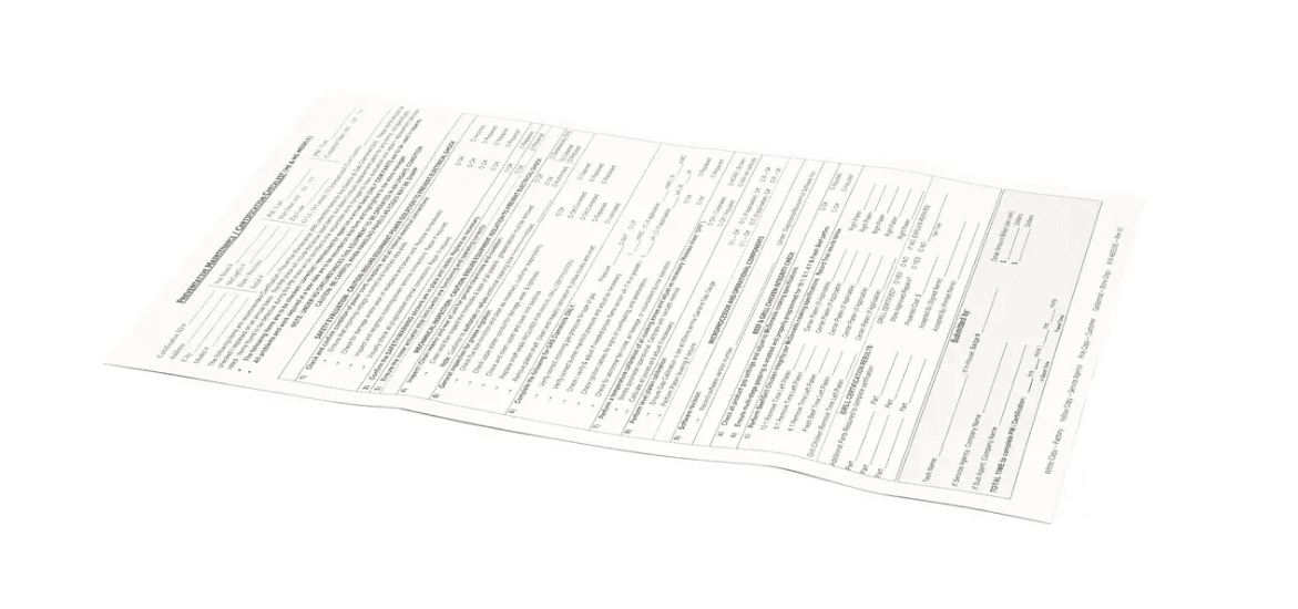 Garland 4603181 Preventative Maintenance Certification Check List, ME/MG Clamshells