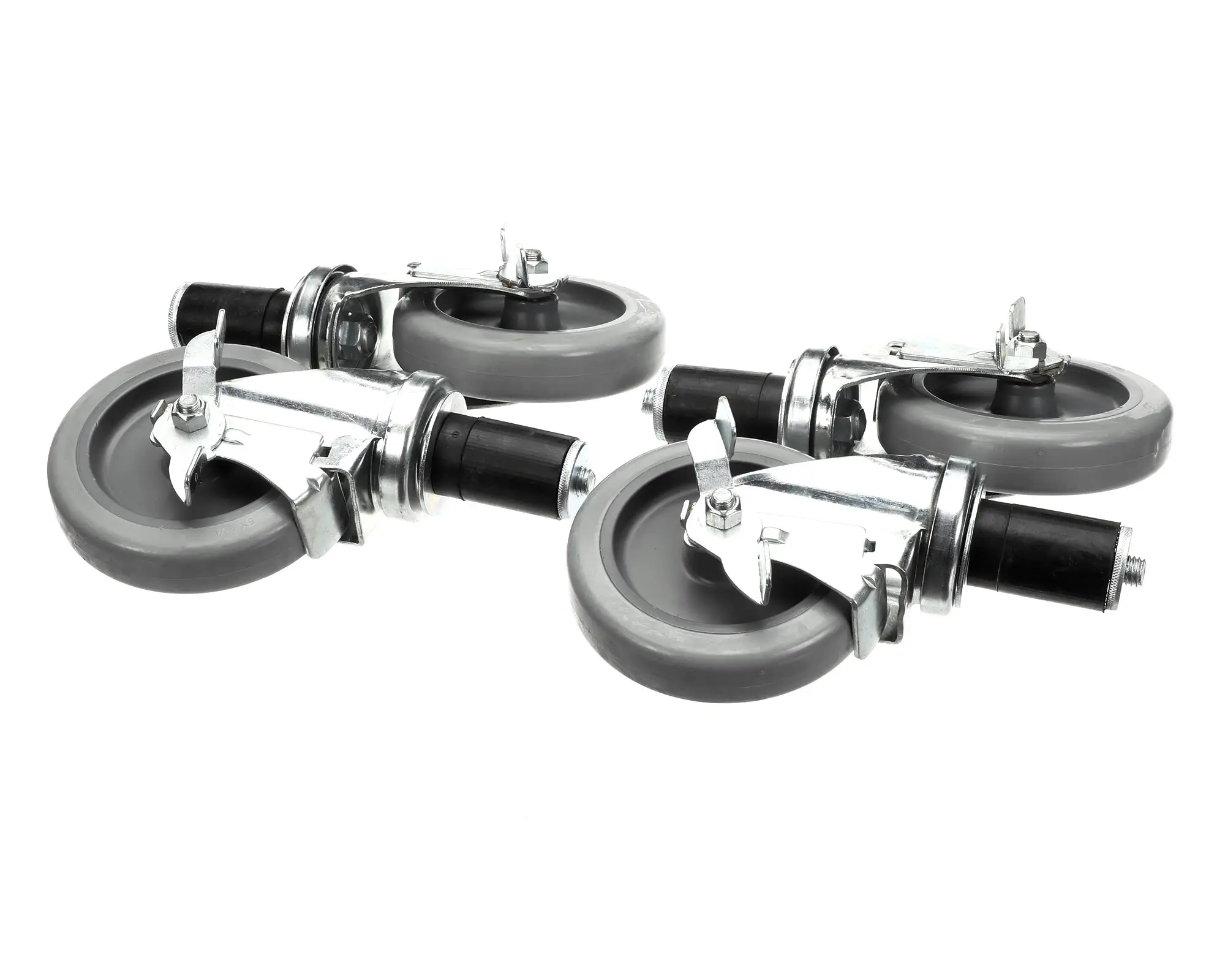 Ayr King B241 Caster, 5", Swivel, with Brake, Stud, Set of 4, BBS-U